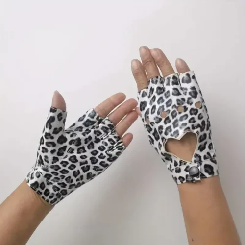 دستکش چرمی پلنگی قلبی