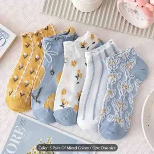 جوراب گل گلی سه بعدی