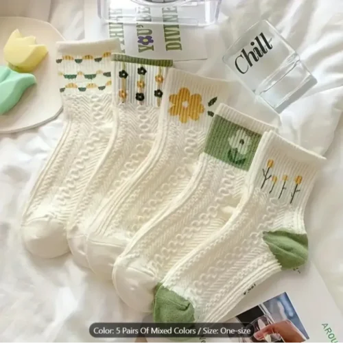 پک 5تایی جوراب مینیمال گلدار