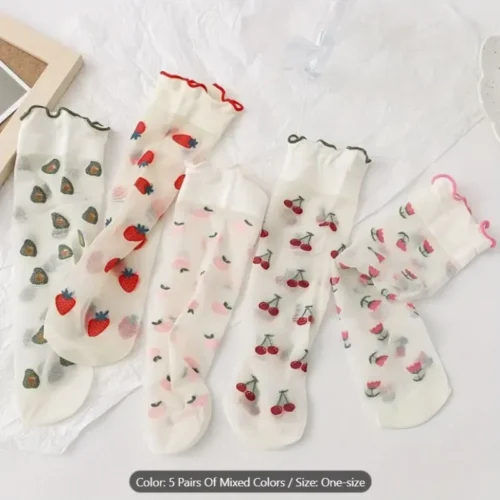 پک 5تایی جوراب نازک میوه ای