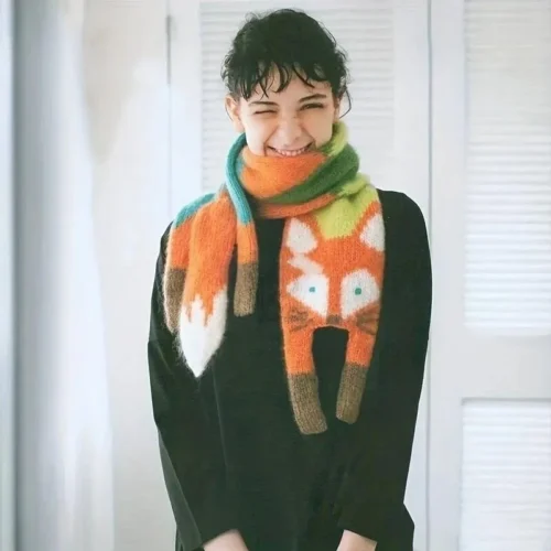 شال گردن طرح روباهی | مناسب استایل گرم زمستانی