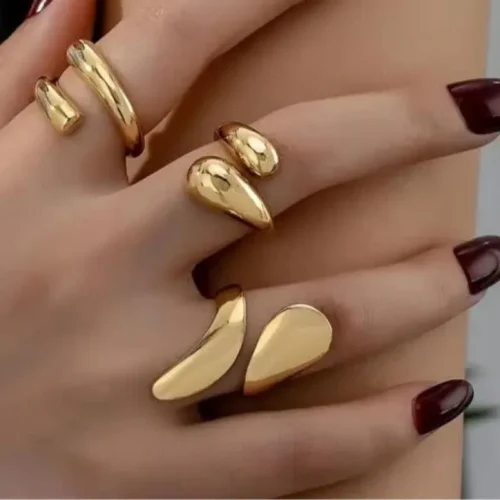 پک 6 عددی انگشتر سیلور و طلایی