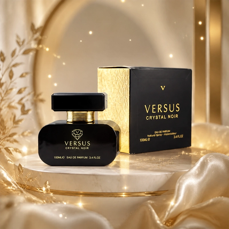 شیشه و جعبه ادکلن Versus Crystal Noir ادو پرفیوم 100 میل